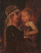 Mihaly Munkacsy Mother and Child oil on canvas